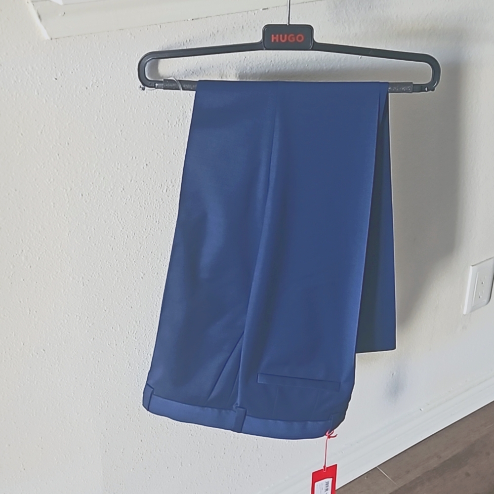 Men's Blue HUGO Slacks, 34 Regular